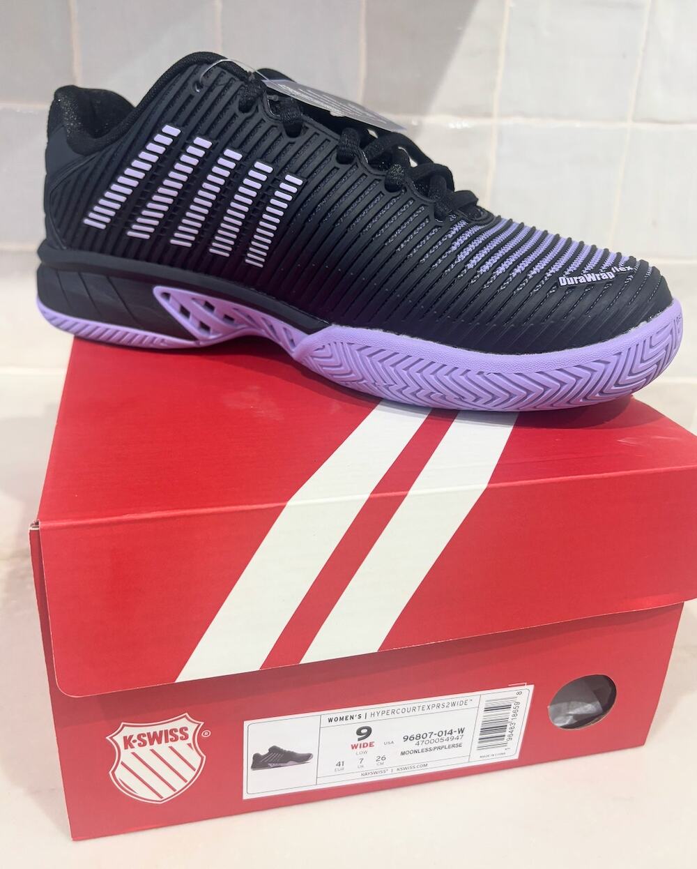 K-Swiss - Women's Hypercourt Express 2 Shoes NIB Size 9 Wide Black Purple